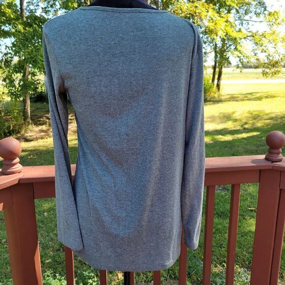 Sinear Ladies Casual Long Sleeve Vneck Blouse Tunic, Med - Picture 6 of 14